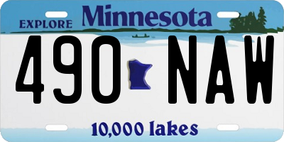 MN license plate 490NAW