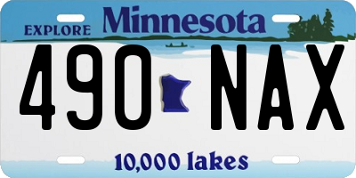 MN license plate 490NAX