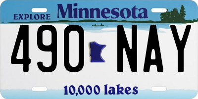 MN license plate 490NAY