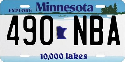 MN license plate 490NBA