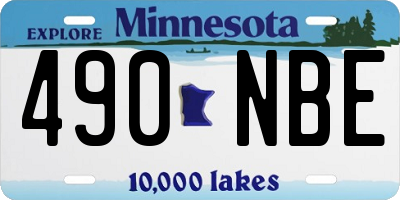 MN license plate 490NBE