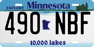 MN license plate 490NBF