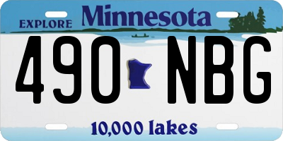 MN license plate 490NBG