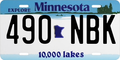 MN license plate 490NBK