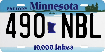 MN license plate 490NBL