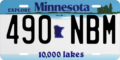 MN license plate 490NBM