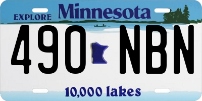 MN license plate 490NBN