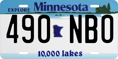 MN license plate 490NBO