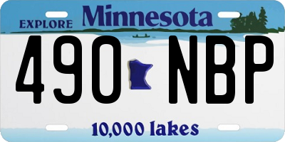 MN license plate 490NBP