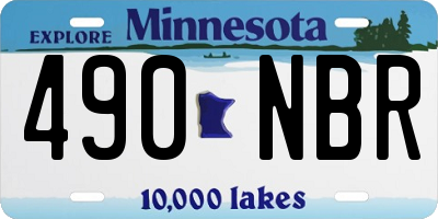 MN license plate 490NBR