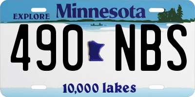 MN license plate 490NBS