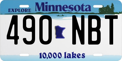 MN license plate 490NBT