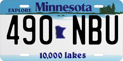 MN license plate 490NBU