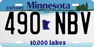 MN license plate 490NBV