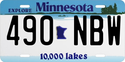 MN license plate 490NBW