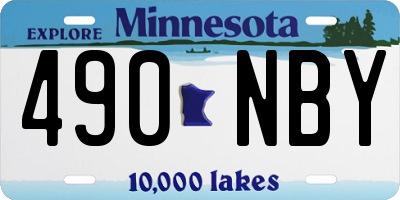 MN license plate 490NBY