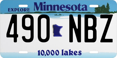 MN license plate 490NBZ
