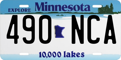 MN license plate 490NCA