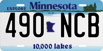 MN license plate 490NCB