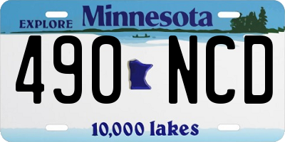 MN license plate 490NCD