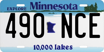 MN license plate 490NCE