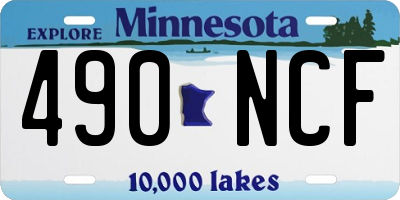 MN license plate 490NCF