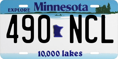 MN license plate 490NCL