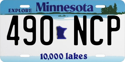 MN license plate 490NCP