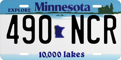 MN license plate 490NCR