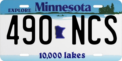MN license plate 490NCS