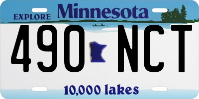MN license plate 490NCT
