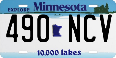 MN license plate 490NCV