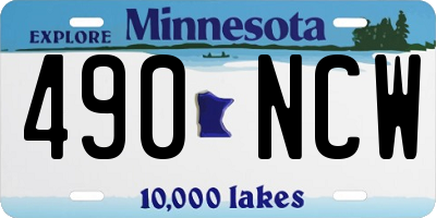 MN license plate 490NCW
