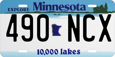 MN license plate 490NCX