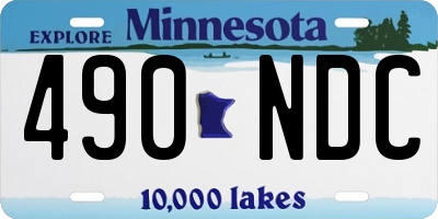 MN license plate 490NDC