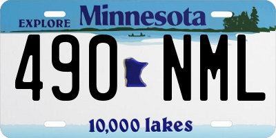MN license plate 490NML