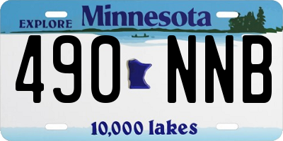MN license plate 490NNB