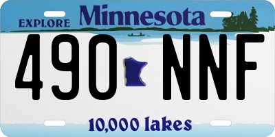 MN license plate 490NNF