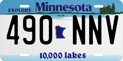 MN license plate 490NNV