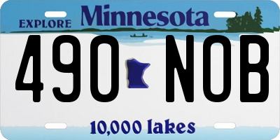 MN license plate 490NOB
