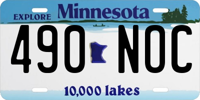 MN license plate 490NOC