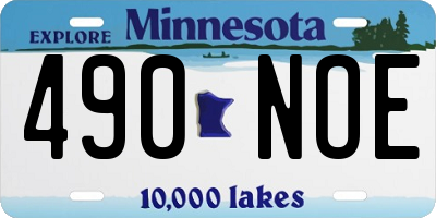 MN license plate 490NOE
