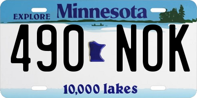 MN license plate 490NOK