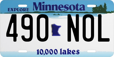 MN license plate 490NOL