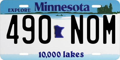 MN license plate 490NOM