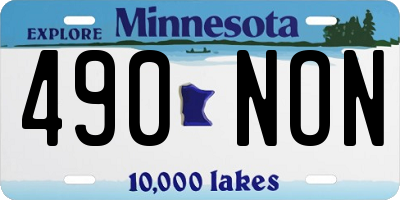 MN license plate 490NON