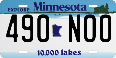 MN license plate 490NOO