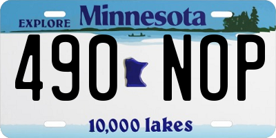 MN license plate 490NOP