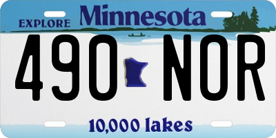 MN license plate 490NOR