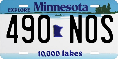 MN license plate 490NOS